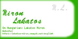 miron lakatos business card